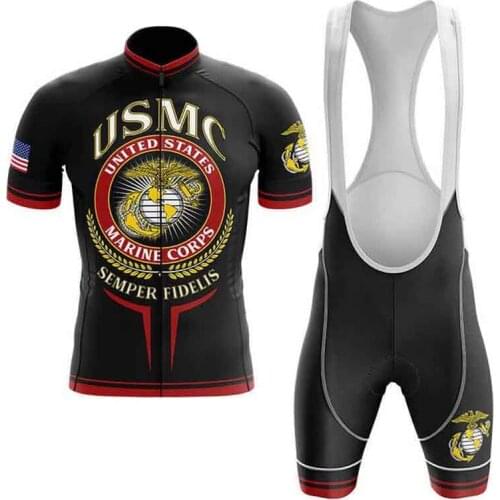 2020 USMC United States cycling jersey set short sleeve summer bicycle clothing bib shorts kit mtb jersey dress mallot ciclismo