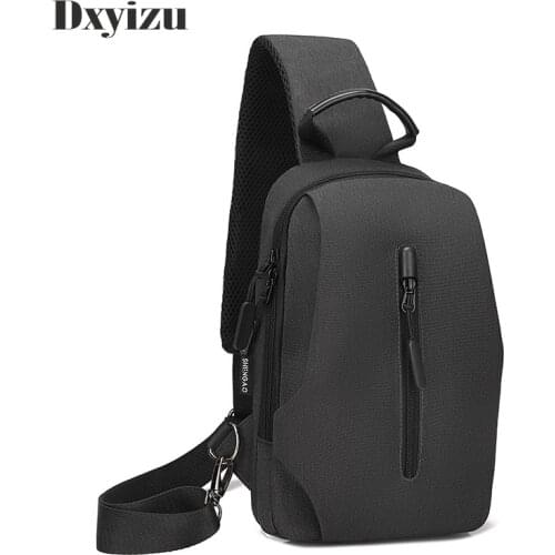 Multifunctional Messenger Bag Mens USB Rechargeable Chest Bag Short-distance Crossbody Chest Bag Waterproof Shoulder Bag Men