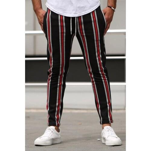 Mens Joggers Casual Pants 2021 New Fitness Striped Sportswear Tracksuit Skinny Sweatpants Trousers Track Pants Plus Size 3XL