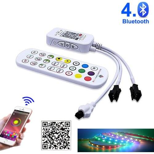 New DC5-24V LED Pixel Controller 24key IR Remote Smart Bluetooth APP Controller For WS2812B WS2811 WS2812 LED Strip Light Module