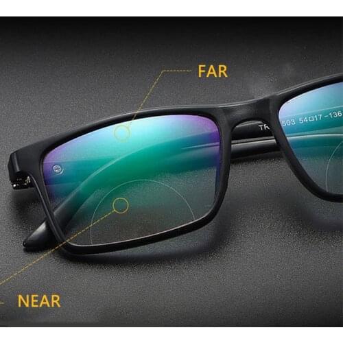 Anti Blue Light Bifocal Reading Glasses Men Women Presbyopic anti-fatigue Magnifying Square full frame black +1.5 +2.5