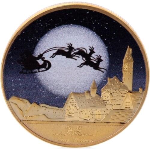 1Pc Souvenirs Merry Christmas And Happy New Year Commemorative Challenge Coins Souvenir Silver/Gold
