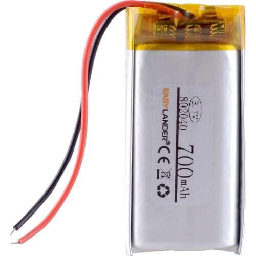8x20x40mm 3.7V 700mAh Rechargeable li Polymer Li-ion Battery For bluetooth headset mp3 MP4 speaker mouse recorder 082040 802040
