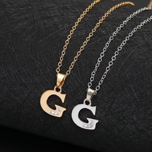 Gift 1 English letter G fashion lucky Monogram necklace 26 alphabet Initial sign mother friend family name gift necklace jewelry