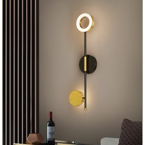 Post-modern Simple Wall Lamp Living Room Background Wall Decor Lighting Fixture Nordic Bedroom Bedside Lamp Corridor Wall Lights