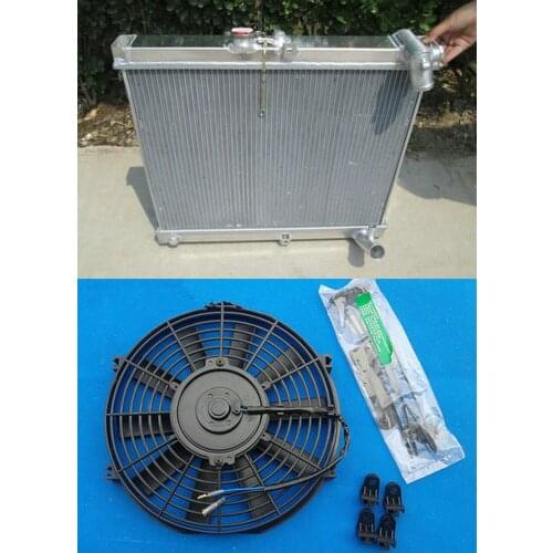 Alloy Aluminum Radiator & fan for mazda RX7 FC3S RX-7 FC-3S S4 MANUAL 86-88 87 1988 1987