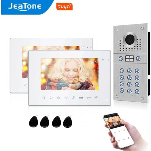 Jeatone 7 inch 960P/AHD Tuya Wifi Video Intercom for 2 Home Video Door Phone Calling Panel Support Electric Locks Remote Control