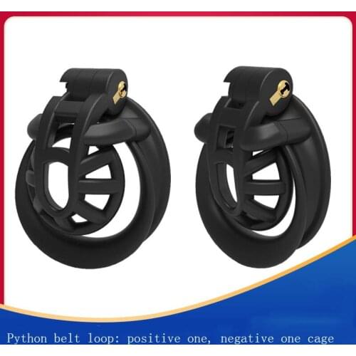 Adult sex toys Cobra positive one negative one cage male chastity lock double solitary face ring portable sex toy