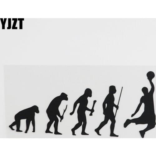 YJZT 16.1CMX7.3CM Fun Evolution Basketball Sport Decal Vinyl Car Sticker Black/Silver 8A-0396