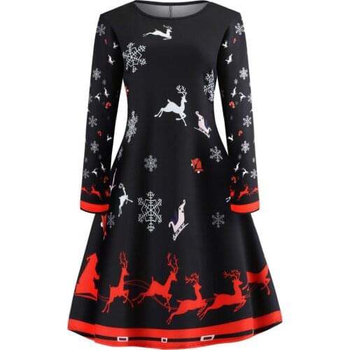 Winter dress party vestido navidad mujer robe noel femme hiver 2018 christmas dress women a line kerst jurk dames vintage dress