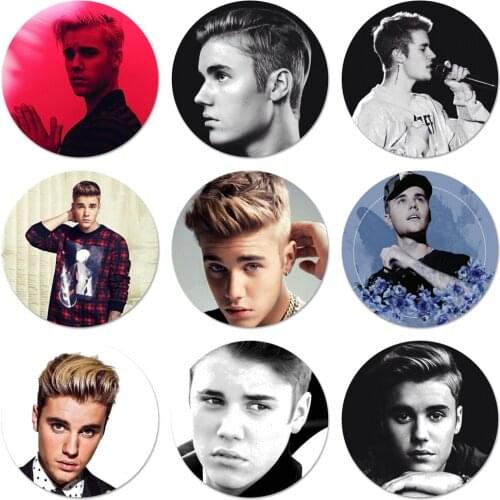 58mm Justin Bieber Icons Pins Badge Decoration Brooches Metal Badges For Clothes Backpack Decoration