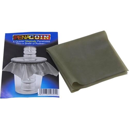 1pcs Pena Coin Penetration Magic Tricks Dish Coin Thru Rubber Sheet Into Cup Black Hole Magic Trick Mentalism Props Illusion