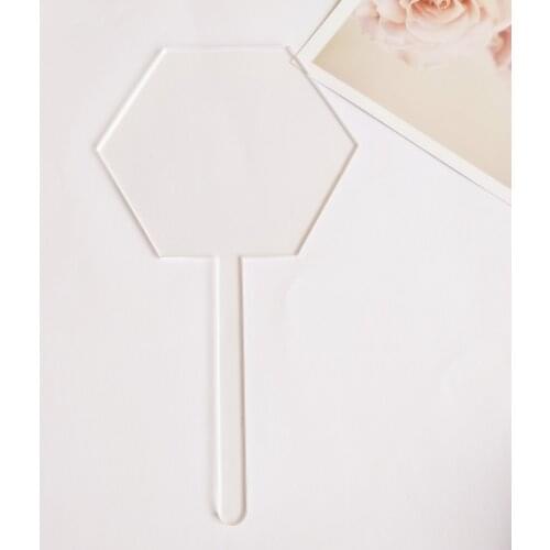 12PCS Blank Hexagon Acrylic Cake Toppers, Personalised Cake Topper, DIY Cake Topper, Cake Topper Blanks for Wedding, Birthday Fe