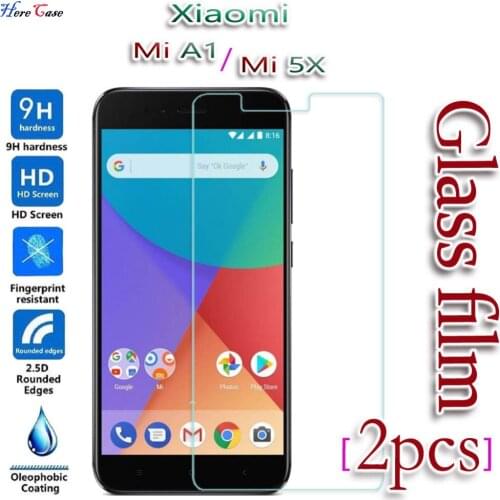 2pcs 9H 2.5D clear film for Xiaomi Mi A1 / Mi 5X Tempered Glass Plastic LCD Screen Protector Film Guard cover for Xiaomi 5X
