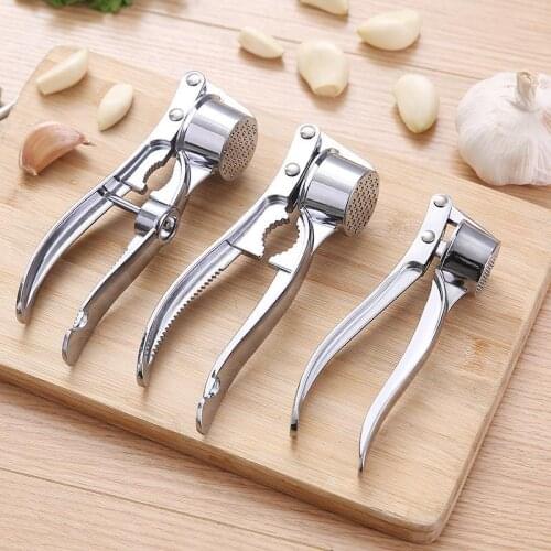 5 In 1 Multifunction Garlic Press Steel Kitchen Cooking Ginger Squeezer Masher Handheld Tools Walnut Clip/Fish Scales Scraping