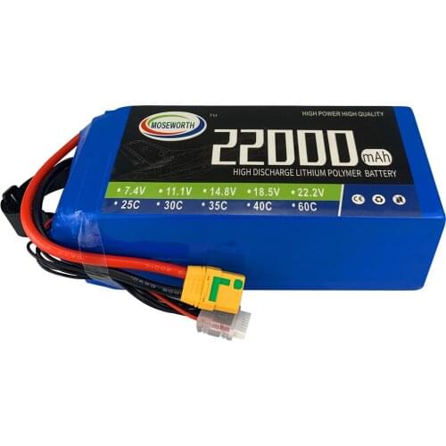 New Batteries 6S 22.2V 22000mAh 25C RC LiPo Battery For RC Drone Helicopter Airplane Multirotor Hexacopter Agricultural Aircraft
