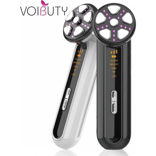 Facial Mesotherapy Electroporation RF Radio Frequency LED Photon Face Lifting Tighten Wrinkle Removal Skin Care Beauty Massager