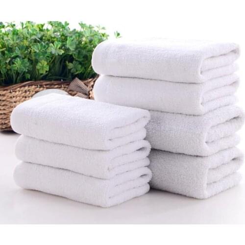 White Cotton Towel Hotel Towels Face Towels Bath Towel For Adults High Absorbent SN2982