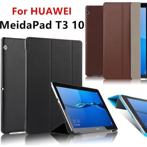 Case For HUAWEI MediaPad T3 10 Case Cover T3 10.0 Case 9.6" PU Leather AGS-W09 AGS-L03 L09 Tablet Honor Play Pad 2 Protective