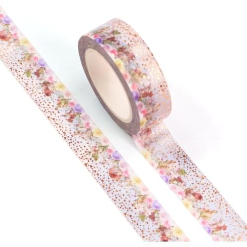 NEW 10pcs/Lot Decorative Flower Roses Dots Foil Washi Tapes DIY Craft Planner Scrapbooking Japanese Masking Tape Cute Stationery