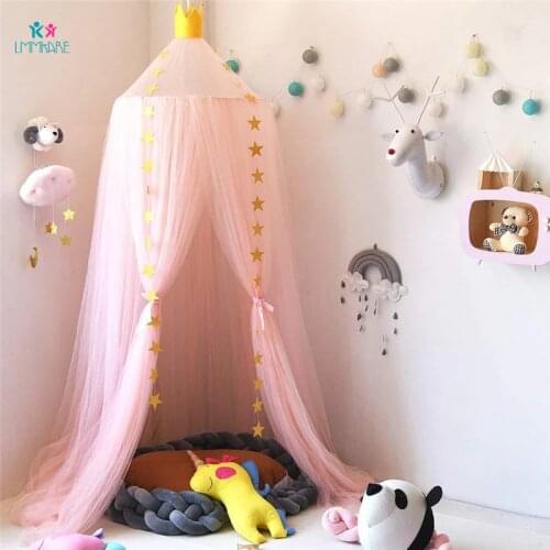 Cotton Baby Crib Netting Kids Infant Dome Mosquito Net Star Fantasy Light Yarn Baby Bed Curtain Childrens Room Decoration Unisex