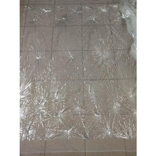 Classic YG-725 african french lace fabric with sequins african tulle lace fabric