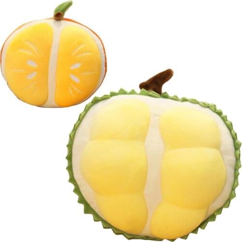 Creative Durian Pillow High Simulation Soft Stuffed Decorative Toy Fruit Shaped Durian Orange Pillow for Student