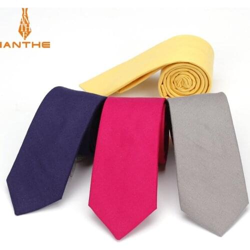 Men Ties Fashion Slim Gentlman Neck Tie Simplicity Design Wedding Party Formal Solid Gravata Cotton Solid color Neckties