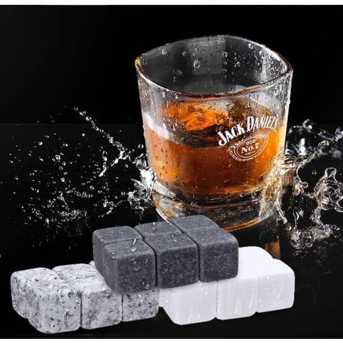 6Pcs Reusable Whisky Stones Ice Cubes Set Wine Cooling Cube Chilling Rock Party Wedding Wine Cooler Kitchen Party Bar Tool
