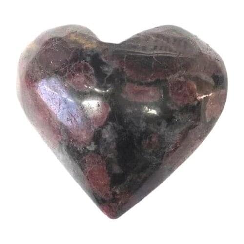 Natural polished astrophyllite garnet heart shaped crystals healing stones for decoration