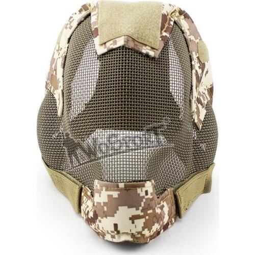 NEW Wosport Tactical Hunting V6 Steel Mesh Full Face Mask can wear Goggles MA-19 Military Tactical Accessories Steel face