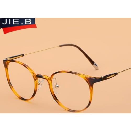 Fashion Plastic titanium Frame Eyeglasses For Women Female round Vintage Glasses Clear Lens Optical Frames oculos de grau