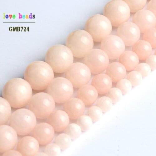 Wholesale Pink Jades Round Loose Stone Beads for Jewelry Making 15'' Strand DIY Bracelet 6mm 8mm 10mm 12mm