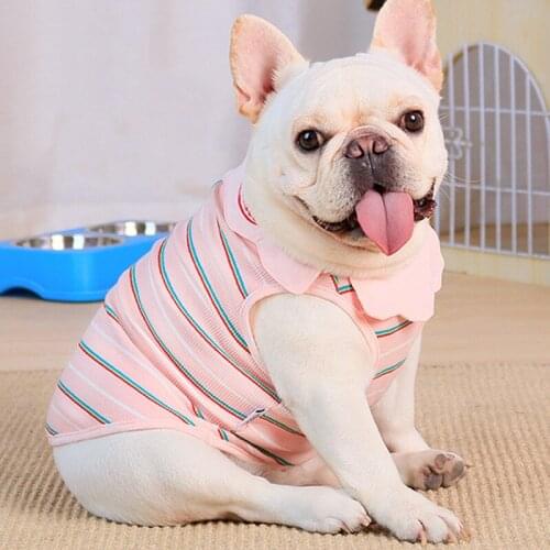 French Bulldog Dog Clothing Cotton Vest Summer Pet Outfits Shirt Poodle Bichon Schnauzer Pug Dog Clothes T-shirt Dropshipping