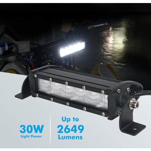 NiceCNC ATV Front Headlight With Mounting Brackets For Yamaha Honda Arctic Cat Kawasaki 30W 2649 Lumens 6 Inch Waterproof