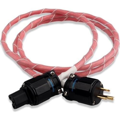 Silver-plated Single Crystal Copper HiFi Audio Power Cable Copper Silver Plated 3*4mm Conductor US / EU / UK Version 1.8m