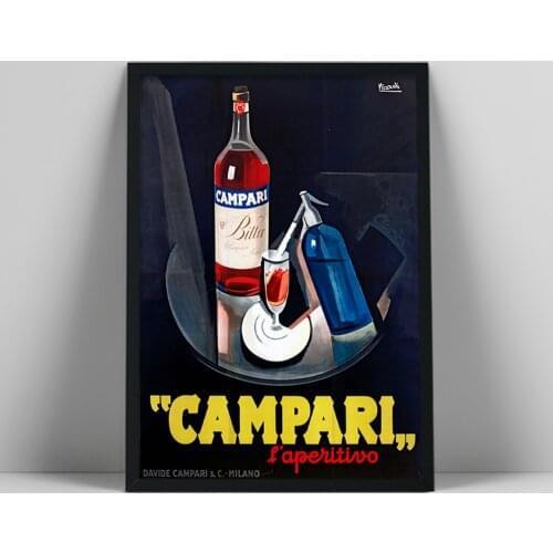Campari l'Aperativo Poster Beverage Vintage Advertising, Retro Affiche Canvas Painting Art Print Campari Poster Home Decor