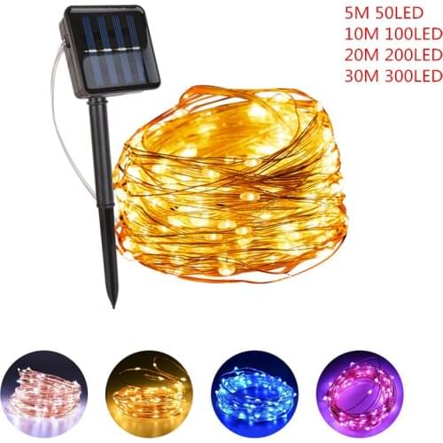 Christmas Lights Outdoor Garland 8 Modes Outdoor Solar String Fairy Lights 20M 30M LED Christmas Decorations for Home Outdoor
