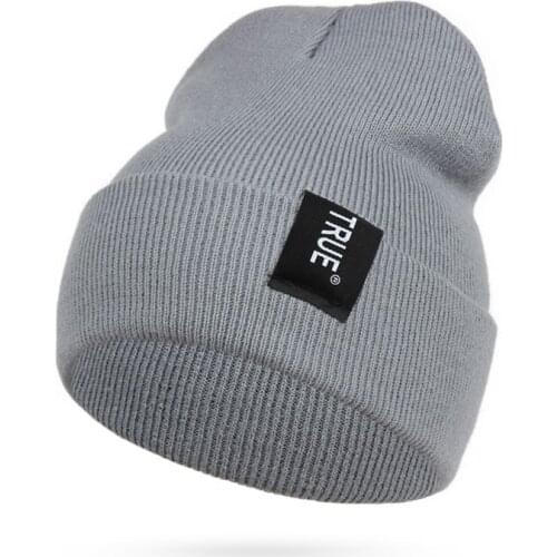 New Unisex Hats Letter Tags Men Women Warm Knitted Winter Beanies Hat Fashion Solid Hip-hop Beanie Cap Winter Outdoor ski Caps