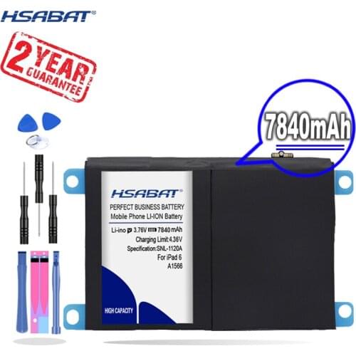 New Arrival [ HSABAT ] 7840mAh Replacement Battery for iPad 6 Air 2 A1547 A1566 A1567