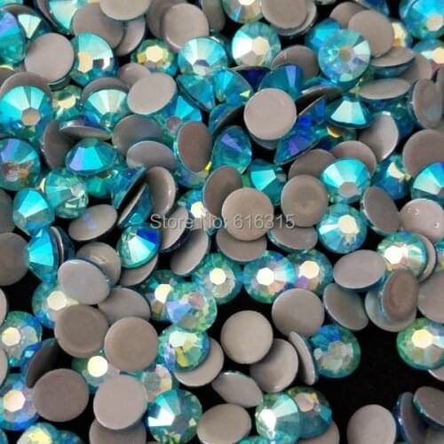 Ss20 Aquamarine AB hot-fix Technics rhinestone motif strass 1440pcs per bag,Nail Art,Shoes Use flat back rhinestone