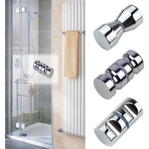 Stainless Steel Back-to-Back Glass Door Knob Puller Push Bathroom Shower Handle