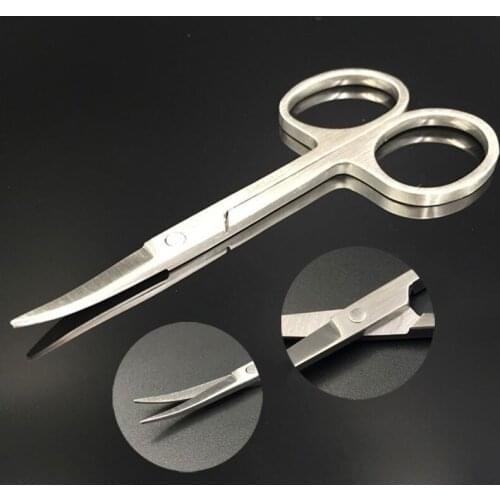 Stainless Steel Eyelash Eyebrow Fine Hair Trimmer Scissor Nail Cuticle Cutter Scissors Curved Pedicure Tweezer Beauty Tools