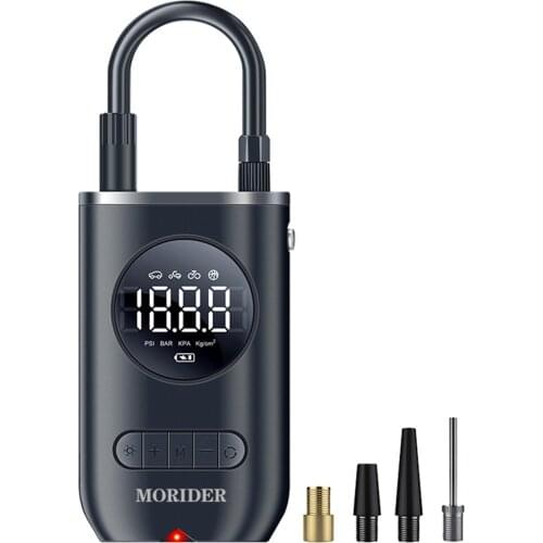 150PSI Smart Air Pump LED Light Wireless Rechargeable Electric Auto Pump Auto Shut Off Function for Car Bike Motorcycle Ball