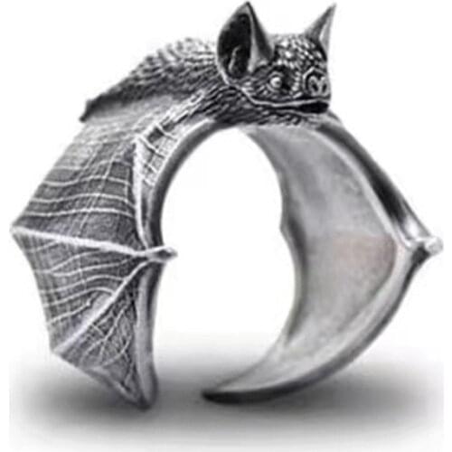 Vintage Bat Rings Fashion Retro Style Adjustable Bat Rings For Women Men Bat Jewellery