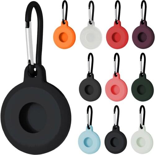 Liquid Silicone protective Cover with Keychain For Apple AirTags Silicone Case comes with hook Bluetooth Wireless Tracker Coque