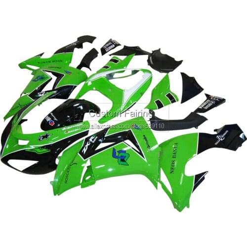 Green ABS Plastic fairing kit for Kawasaki ZX10R zx - 10r 2007 2006 Ninja black stickers 06 07 fairings ZR11