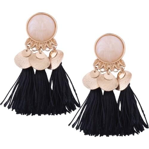 LOVBEAFAS Ethnic Bohemian Brincos Fringe Tassel Drop Dangle Earrings For Women boucle d'oreille femme Jewelry Boho Earrings