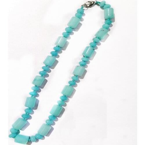 1 Strand 13x10mm Wholesale Blue Malay Jade Cylindrical Pendant Necklace Jewelry Ornaments 16.5inch S329
