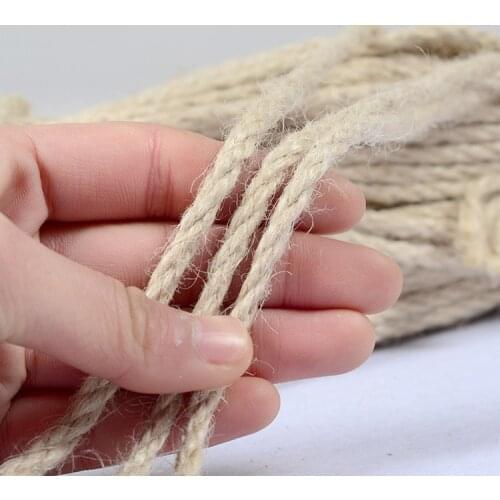 10M Three Strands Natural Burlap Hessian Jute Twine Cord Hemp Rope for Vintage Rustic Wedding Decoration Packing Supplies